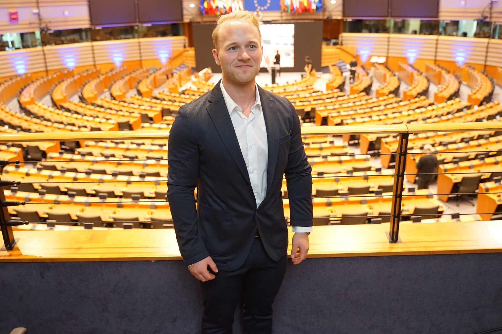 Hannes Franck im Plenarsaal des Europäischen Parlaments